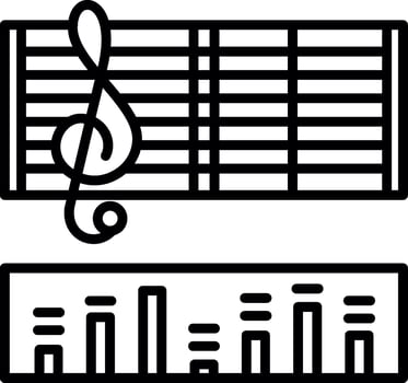 Music notation icon illustration vector