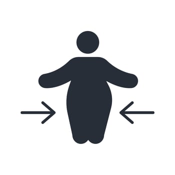 reduce weight icon. .Editable stroke.linear style sign for use web design,logo.Symbol illustration. vector