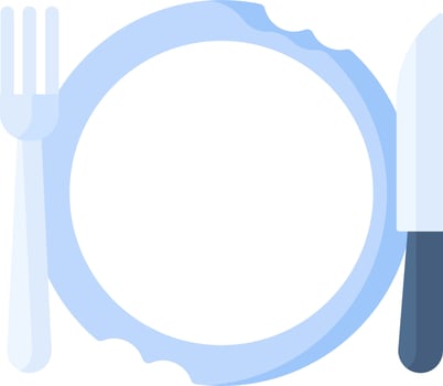 Plate, fork and knife clipart vector