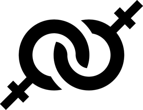 A symbol of two crossed female symbols vector