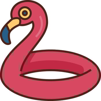 A cartoon flamingo swimming ring vector