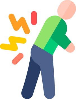 A man is walking with his hands on his knees vector
