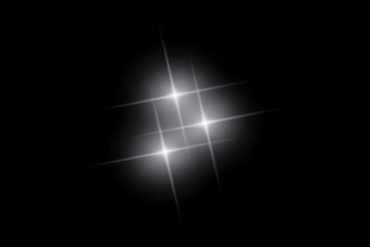 White sparkle lights, flashing lights, light effects, sunlight lens flare, glowing ray beams, sparkling starsicon on black background. vector