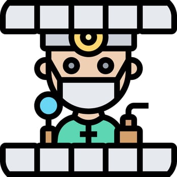 A cartoon doctor in a hospital room vector