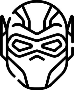 A black and white drawing of a mask vector