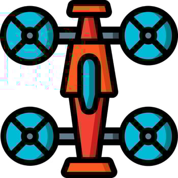 A cartoon car with four wheels on it vector