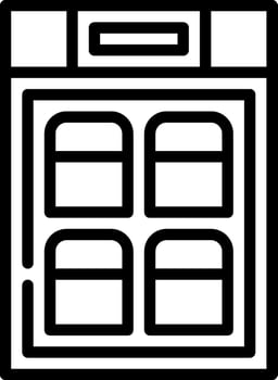 A black and white icon of a refrigerator vector