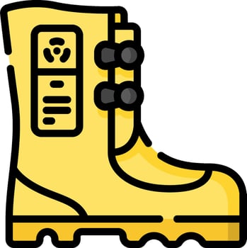 Yellow rain boot icon illustration vector