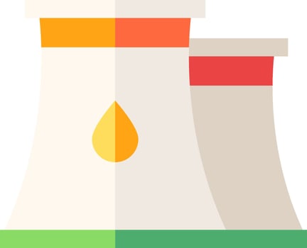 An icon of two nuclear power plants vector