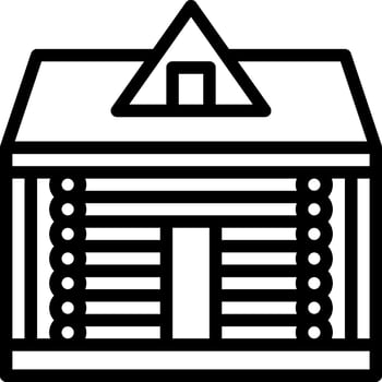 Log cabin icon vector