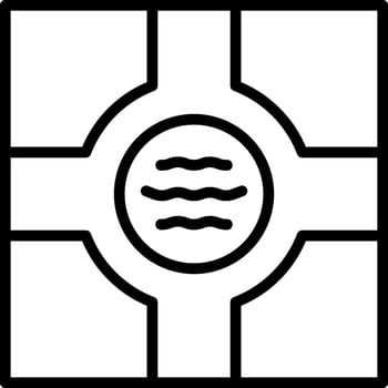 A black and white square with a circle in the middle vector