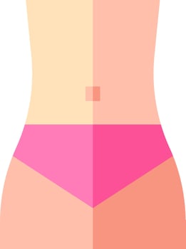 A woman's stomach with a pink triangle on it vector