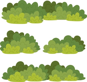 Simple Green Bushes Flat Illustration vector