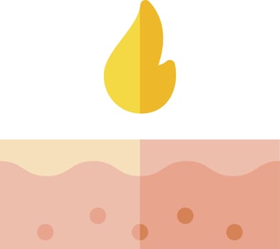 A skin care product with a yellow flame vector