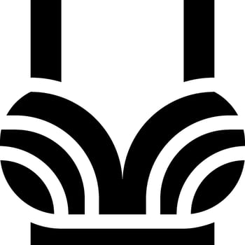 A black and white bra with a curved line vector