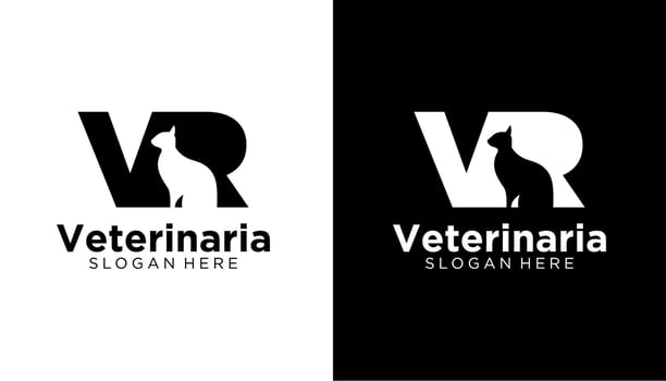 letter VR Veterinary Pets Logo Template Design , Emblem, Design Concept, Creative Symbol, Icon vector