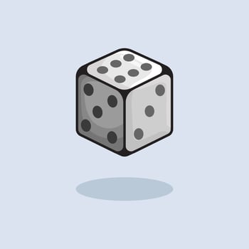 Dice Cube Cartoon design illustration and icon for website, digital and print vector