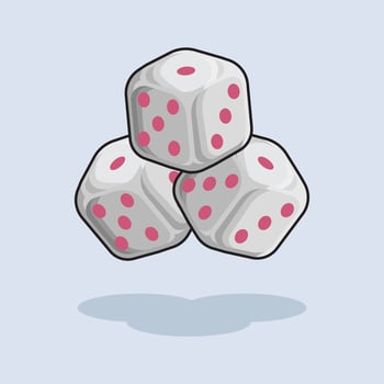 Casino Dice Cube Cartoon design illustration and icon for website, digital and print vector