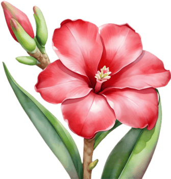 Artistic Expression, Watercolor Adenium Flower Design. . png
