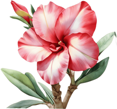 Gorgeous Watercolor Depiction of Adenium Obesum. . png