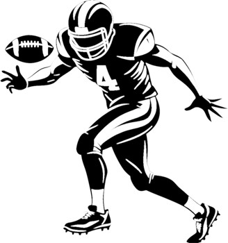 Engaging Black Silhouette of Football Champion. . png