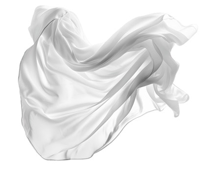 Cutout of Floating White Silk Fabric png