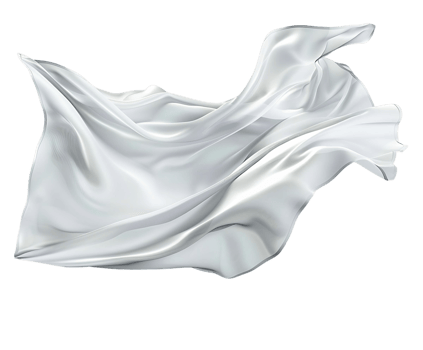 White Silk Fabric Movement Cutout on Transparent png