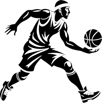 Black Silhouette Basketball Design. . png
