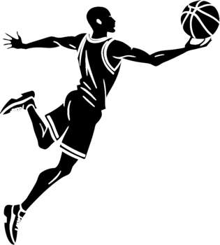 Black Basketball Graphic Outline. . png