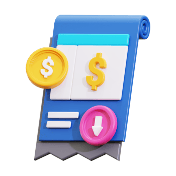 3d invoice icon. ideal for finance, money management, investments, budgeting concepts, or financial presentations png