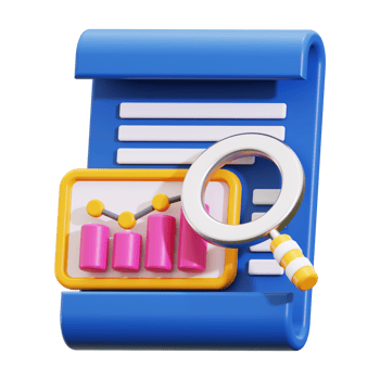 3d research icon. Suited for business reports, data analysis, financial presentations, research articles, websites, blogs, educational materials, and corporate marketing png