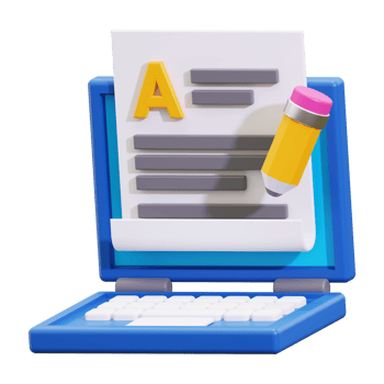 3d copywriting icon. Perfect for education, technology, student success, and productivity concepts png