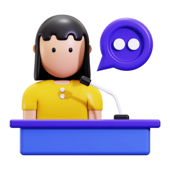 3d Conference icon. Perfect for presentations, public speaking, conferences, and communication themed designs png