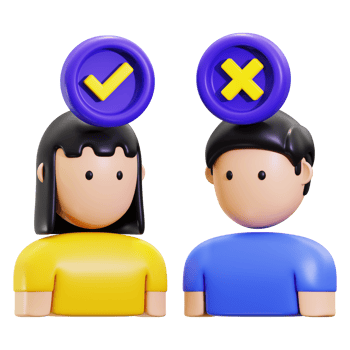 3d Discussion icon. Two 3d people with speech bubbles suitable for communication concepts in presentations, social media posts, and website designs. png