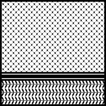 Black and white checkered pattern keffiyeh palestine scarf design vector