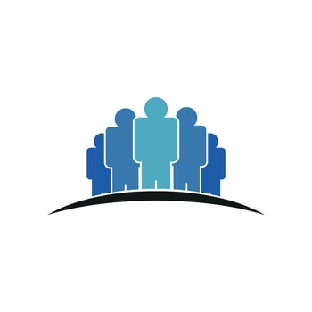 Human Shape Teamwork Logo Template Illustration Design. vector