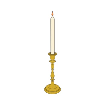 kids drawing illustration candelabrum flat cartoon isolated vector