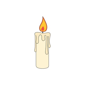 kids drawing illustration candlestick flat cartoon isolated vector