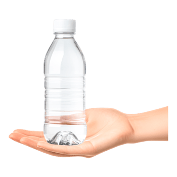 Hand Holding Clear Plastic Water Bottle png