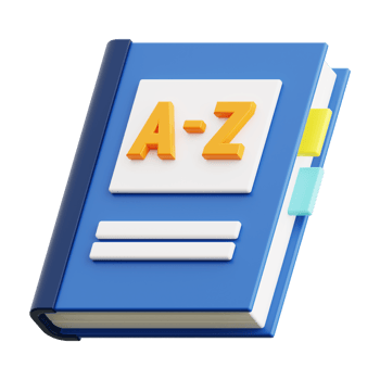 3d Dictionary icon. Ideal for educational, office, or reading related designs and projects png