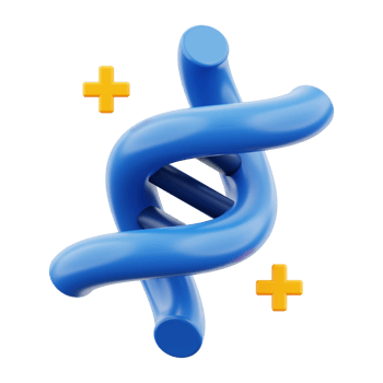 3d DNA test icon. Suitable for scientific presentations and educational materials png