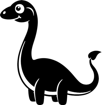 Black Stencil Dinosaur Clipart for DIY Craft Activities. . png