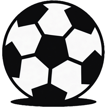 Black and white soccer ball with white stripes png