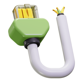 3d Lan Cable icon. suitable for tech product design, electronic components, IT accessories, and industrial concepts png