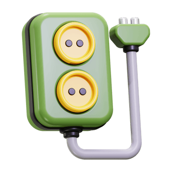 3d Power Strip icon. Suitable for eco friendly office setups or sustainability themed designs png