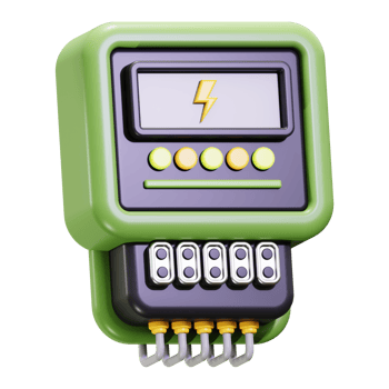 3d Electric Meter icon. suitable for technology, electricity, power, and innovation concepts. energize your designs png