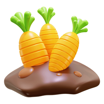 3d Carrots icon. perfect for food blogs, recipe websites, or healthy eating concepts png