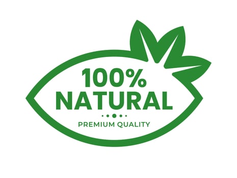 10 percent natural organic premium quality product label with abstract green leaf. illustration. For product label, icon, logo, insigna, seal, tag, sign, seal, symbol, badge, stamp, sticker vector