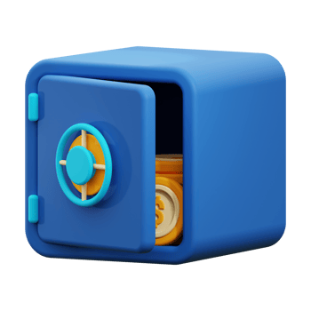 3d safe box icon. suitable for financial, savings, investment concepts, banking services, or security related designs in marketing materials png