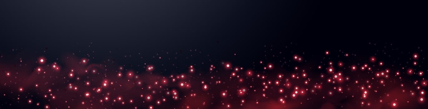 Red glittering dots, particles, stars magic sparks. Dust cloud flare light effect. Red luminous points with smoke. vector